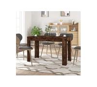 vidaXL Table à dîner chêne fumé 120x60x76 cm bois d'ingénierie, table de salle à manger, table de cuisine, table de 838189