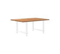 Table a manger fixe sans tiroir rectangulaire en Bois massif L 180 cm bois G