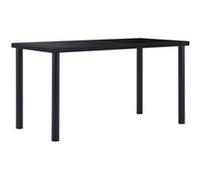 vidaXL Table à Manger Noir 140x70x75 cm Verre trempé