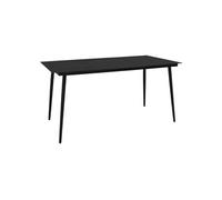 Vidaxl Table À Dîner De Jardin Noir 150x80x74 Cm Acier Et Verre Noir