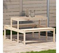 vidaXL Table de Pique-nique, Table à Manger Rectangulaire, Meuble de Camping Jardin Terrasse Patio Extérieur, Moderne, Bois 832557