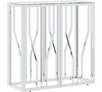 vidaXL Table console 350033 70×30×70 cm acier inoxydable et verre Multicolore