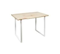 - Table à manger Forest 4 places en métal et MDF - Blanc et Beige - Forest