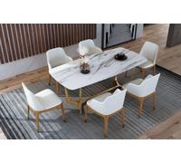 Table à manger Garniture Chaise Set 6 Chaises Table de salle à manger Set métal