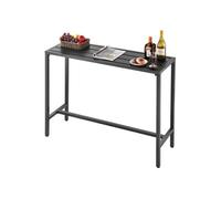 VEVOR Table de Bar Haute Extérieur, 120 x 37,5 cm, Table à Manger Rectangulaire, avec Plateau Étanche, Structure en Métal Robuste, Mobilier de Jardin pour Patio, Terrasse, Bord de Piscine, Intérieur