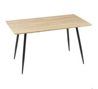 HomCom Table à manger rectangulaire 140x80x76 cm 4 personnes plateau effet bois naturel et noir