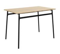 Table à Manger - HOME DECO FACTORY - Loka - Effet Bois Clair - Métallique Noir - Marron