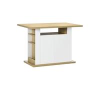 HomCom – Table à manger îlot central – 110x70x75,5 cm – Panneaux de particule – Bois naturel
