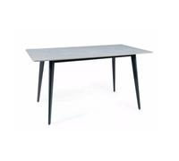 Table à manger ""Ivy"" - Gris/Noir - L 140 x l 80 cm