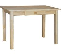 Table à manger Koma avec tiroir Table de cuisine Table repas Table en pin massif Restaurant (70 x 120 cm)