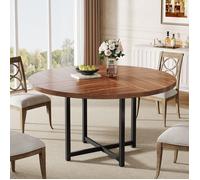 Table à manger - LITTLE TREE - 119 cm - Ronde - Bois massif & cadre métal - 6 places
