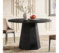 Table à manger - LITTLE TREE - Little Tree - Ronde 118 cm - Piétement bois massif - Noir scandinave