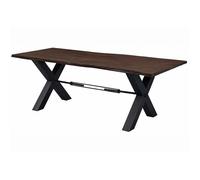 Table à manger - MASSIVMOEBEL24 - Acacia laqué Bois naturel - Industriel - Loft - Rectangulaire