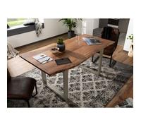 Table à manger - MASSIVMOEBEL24 - FREEFORM 3 - Bois massif d'acacia laqué - Design moderne naturel - 4 convives