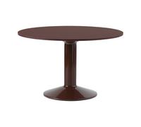Muuto Table à pied central Midst Ø120 cm Dark Red Linoleum-Dark Red