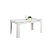 Homestyle4u Table à manger Moderne extensible 160 x 90 cm Blanc 8 places