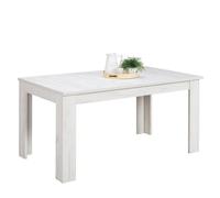 Homestyle4u Table à manger Moderne extensible 160 x 90 cm Blanc 8 places