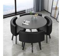 Table a Manger Moderne avec Chaises Table a Manger et Chaises Ensemble de 4, Couvrant Une Superficie de 1㎡, Sensation d'assise Confortable(Light Gray and Black)
