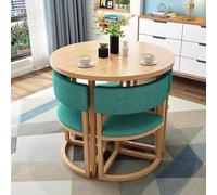 Table à Manger Moderne de 5 pièces pour 4, Table Ronde de Petit déjeuner de 80cm avec 4 chaises coussinées Douces, Cadre en métal économiseur d'espace pour Le Petit Appartement Cuisine Bureau Balcon,