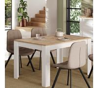Table à manger moderne laqué blanc et bois 180cm ARIA