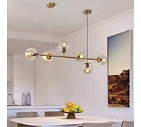 Table à manger moderne suspension lampe suspendue dimmable avec télécommande lustre hauteur réglable suspensions salon chambre plafonnier en laiton [classe énergétique A ++]