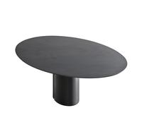 Table à manger NVL ovale 120x200cm frame black X061 matt lacquered Ø60cm