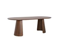 Table à manger oblongue décor bois 8 places noyer - Mathilde