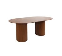 Table à manger oblongue effet bois sculpté 4-6 places. couleur noyer. 180cm