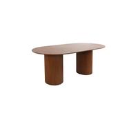 Table à manger oblongue effet bois sculpté 4-6 places. couleur noyer. 180cm