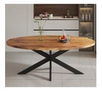 Table à manger ovale 200x100x76 cm en bois exotique - MAELIA