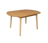 Table à manger ovale extensible bois d'hévéa et placage chêne naturel 4-6 places - 110 / 140 x 100 x 75 cm - Lisa