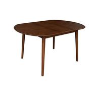 Table à manger ovale extensible bois d'hévéa et placage chêne noyer 4-6 places - 110 / 140 x 100 x 75 cm - Lisa