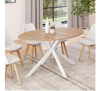 Table à manger ovale fixe - IDMARKET - ALIX - Bois et blanc - 8 personnes - 150 cm
