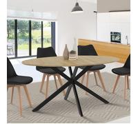IDMarket – Table à manger Alix ovale 8 personnes pied araignée bois/noir 150 cm