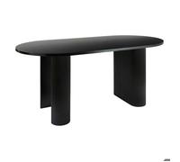 Atmosphera – Table à dîner Olova ovale noir effet bois 6 personnes 3 pieds texturés semi-brillante