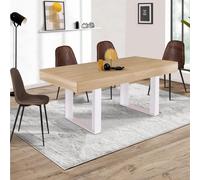 Table à manger PHOENIX 6 personnes bois et blanc 160 cm