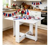 Table à manger pliable extensible blanche VIVOLILV, table compacte pour petit espace cuisine,102,5x76x73 cm