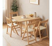 Table à Manger Pliante avec chaises for 4 à 6 Personnes, Bureau carré Gain de Place avec tiroirs de Rangement et roulettes verrouillables, Ensemble Compact for Appartement