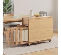 Table à Manger Pliante avec Rangement et 2 tiroirs - Design Extensible à abattants for Petits Appartements, Cuisines et salles à Manger
