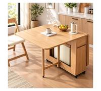 Table à Manger Pliante en Bois avec 4 Chaises et Tiroir | Conception mobile et pratique, adaptée à la cuisine, au séjour ou à la salle à manger, avec espace de rangement intégré