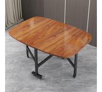 Table à manger pliante en bois avec design de plateau compte-gouttes pour petits espaces, table de cuisine extensible et polyvalente sur 6 roues, table peu encombrante pour la cuisine ou le salon (47
