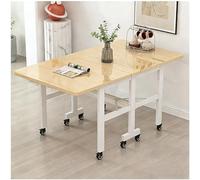 Table à Manger Pliante en Bois Massif, Bureau, Tables d'entrée, Table d'appoint, Table de Salle à Manger Extensible Peu encombrante for Restaurant, conférence, Salon, Cuisine(White,47.24in(120cm))