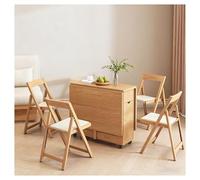 Table à Manger Pliante Extensible, Table à abattant avec 4 chaises, Table à Manger en Bois Massif for Bureau, Table Basse for Cuisine, Salle à Manger, Salon, Restaurant