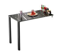 Table à Manger Pliante Murale, Table Flottante en Imitation marbre, Table de Bureau Pliable pour Ordinateur, Table à Manger réversible, avec Pieds de Support