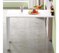 Table à Manger Pliante Murale, Table Flottante en Imitation marbre, Table de Bureau Pliable pour Ordinateur, Table à Manger réversible, avec Pieds de Support