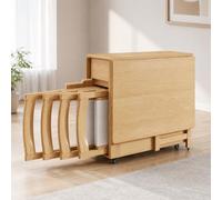 Table À Manger Pliante sur roulettes, 140 X 80 X 74 Cm | Ensemble de Table de Salle à Manger Pliable, Campagnard Compact Cuisine Salon Petit Logement