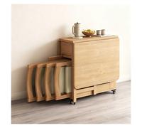 Table a Manger Pliante Table d'appoint Rabattable, Ensemble Table et chaises en Bois Massif avec 4 chaises et Un tiroir Tables de Cuisine Pliables multifonctionnelles pour la Salle