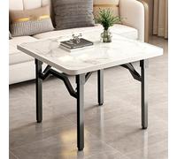 Table à manger pliante, table de cuisine carrée portable pour petits espaces, table pliante peu encombrante de type table, table rabattable(White marble pattern,100x100x72cm/39.3x39.3x28.3in)