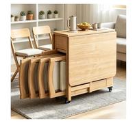 Table À Manger Pliante, Table Gain De Place avec 4 Chaises, Cadre Stable, Entretien Facile, Destinée À Maison, Cuisine Et Espaces Réduits(Brown)