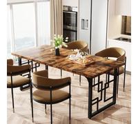 Table à manger pour 6 personnes, table de salon, 160 x 80 x 75 cm, rectangulaire, table de cuisine, table pour salle à manger et cuisine, salon, style industriel, marron rustique À propos de cet artic